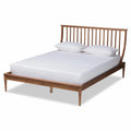 Walnut Brown Wood King Size Platform Bed E488316