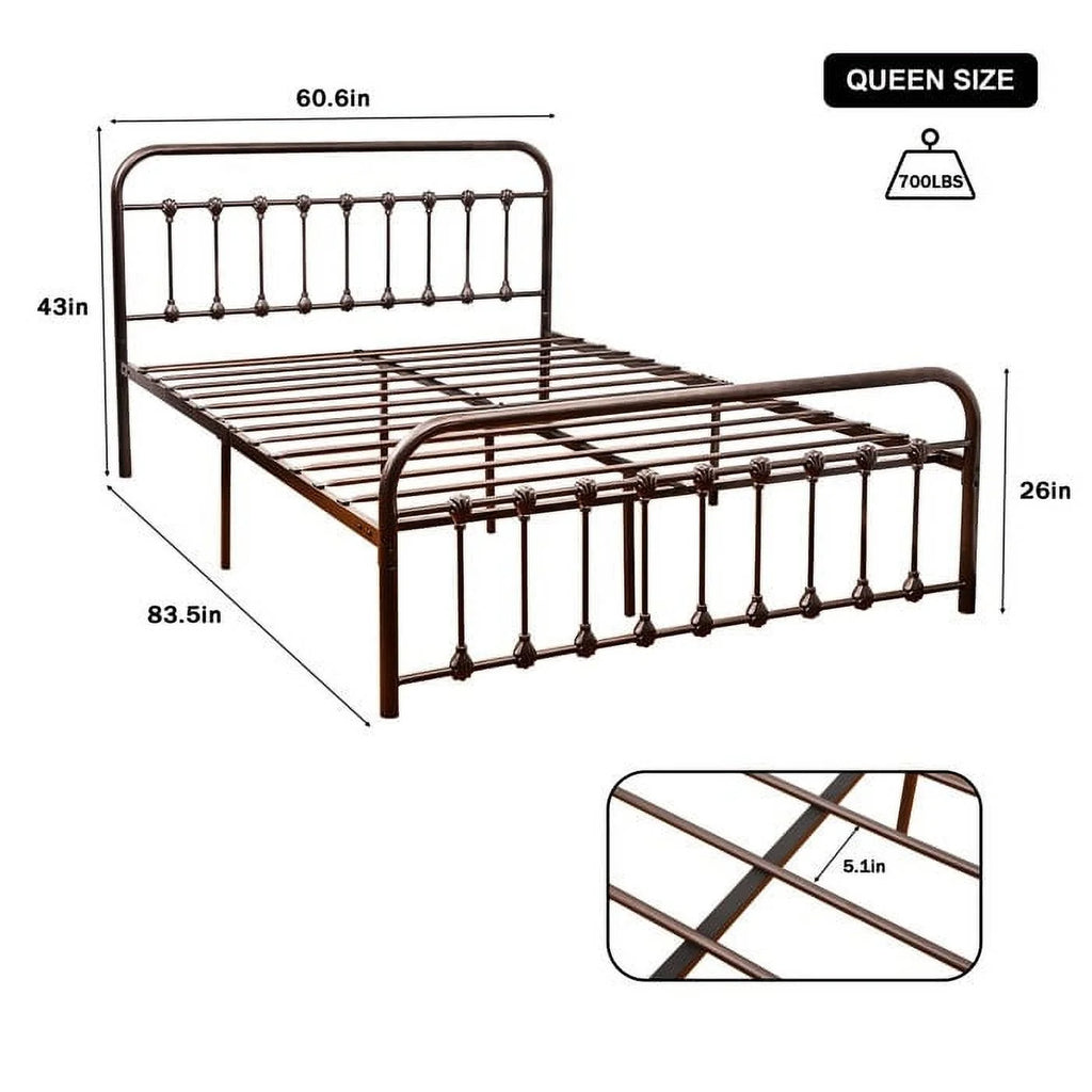 Full/Queen Platform Metal Bed Frame X259327