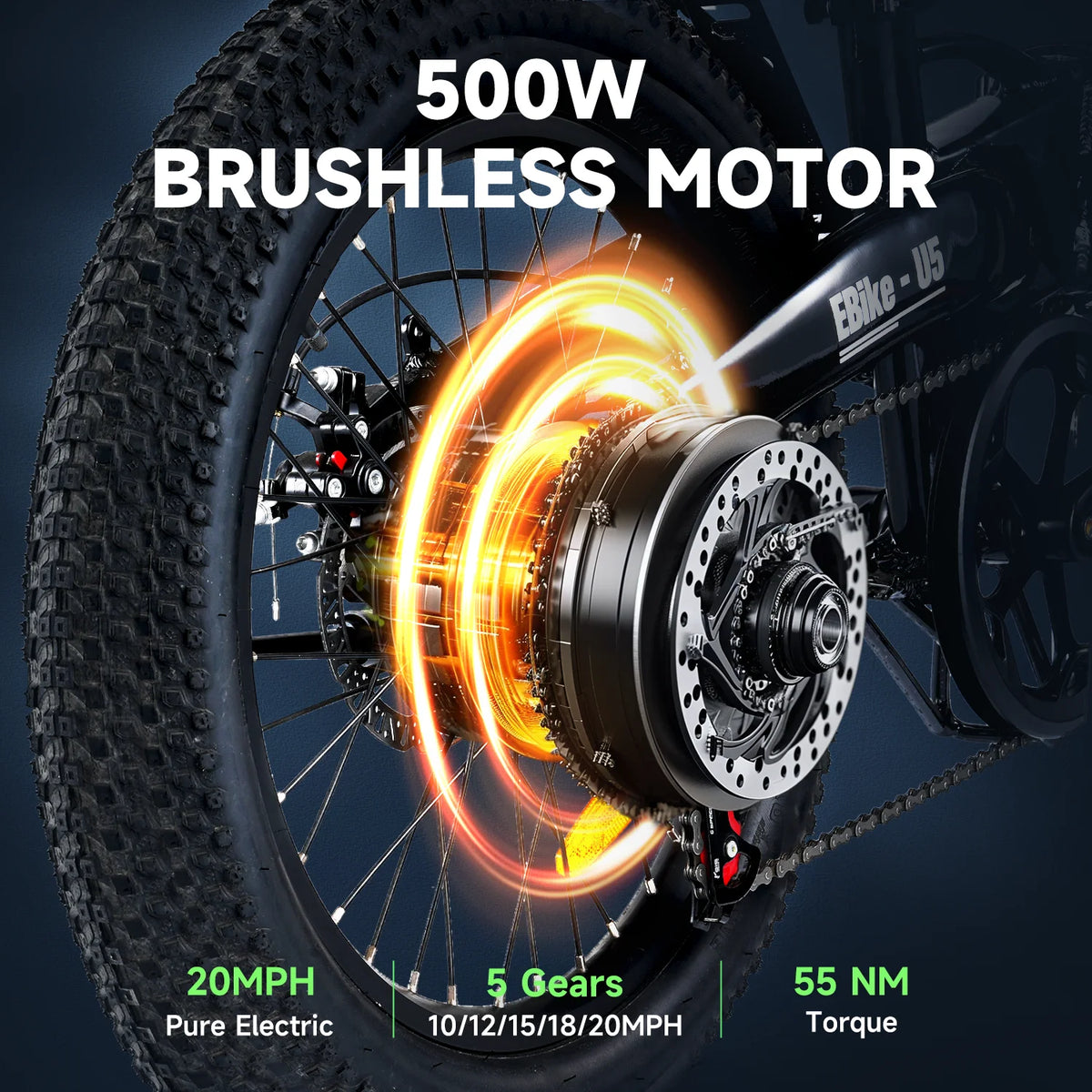 500W 20MPH 45+ Mile Folding Electric Bike O3232