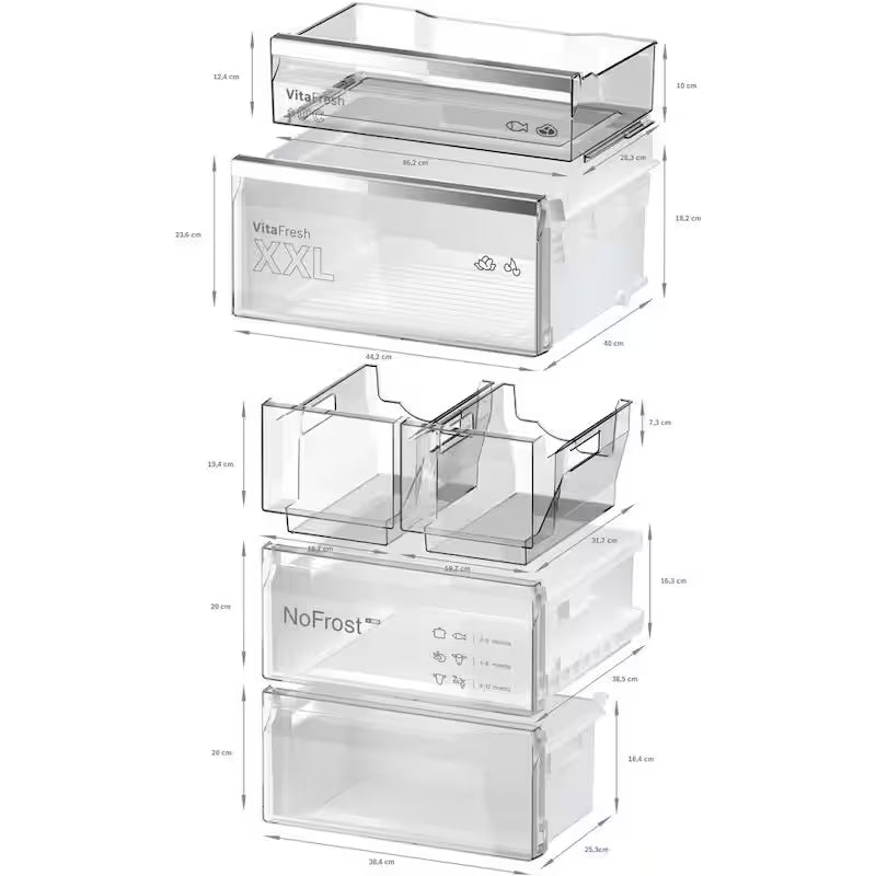 Bottom Freezer Refrigerator in Stainless Steel with Internal Ice Maker F99331