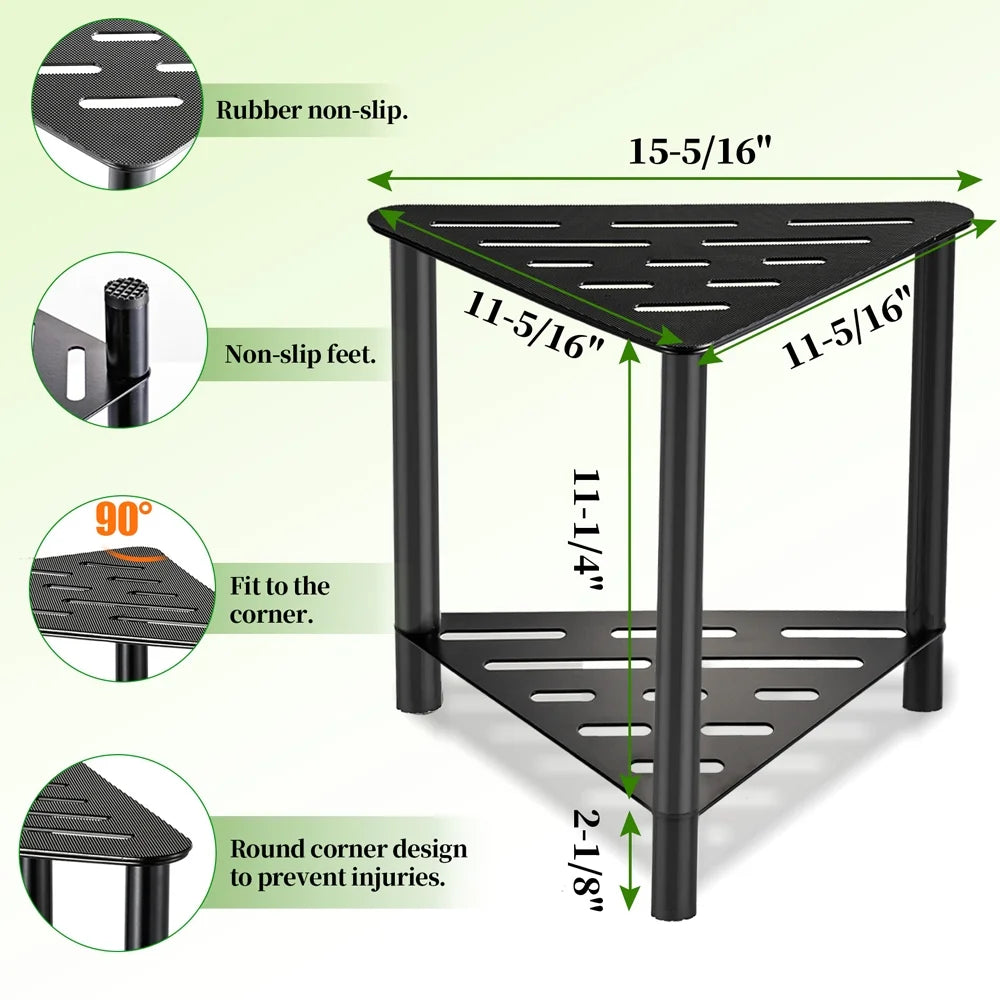 Black Corner Shower Stool H36539
