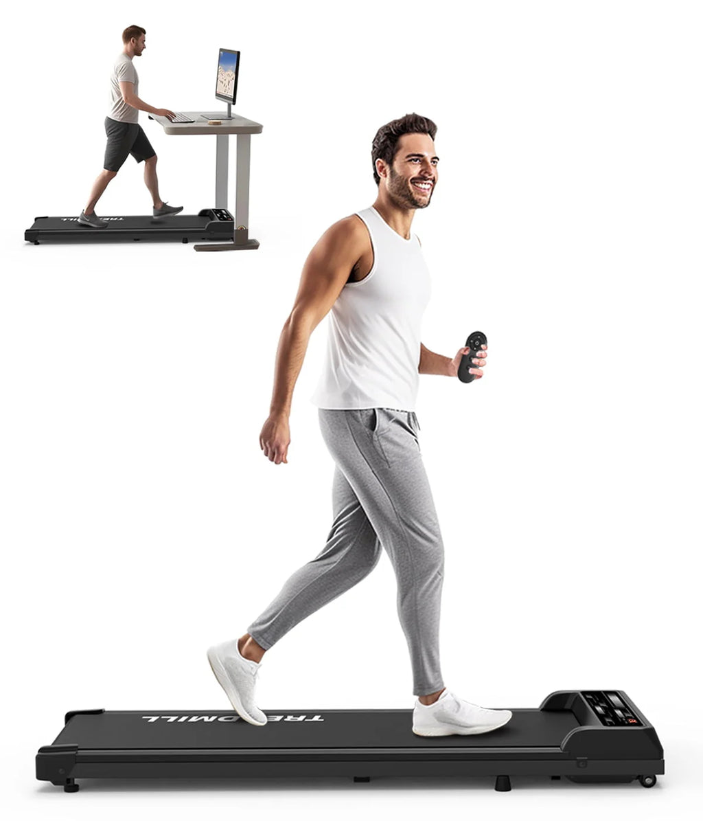 Black Portable Walking Pad Treadmill E608