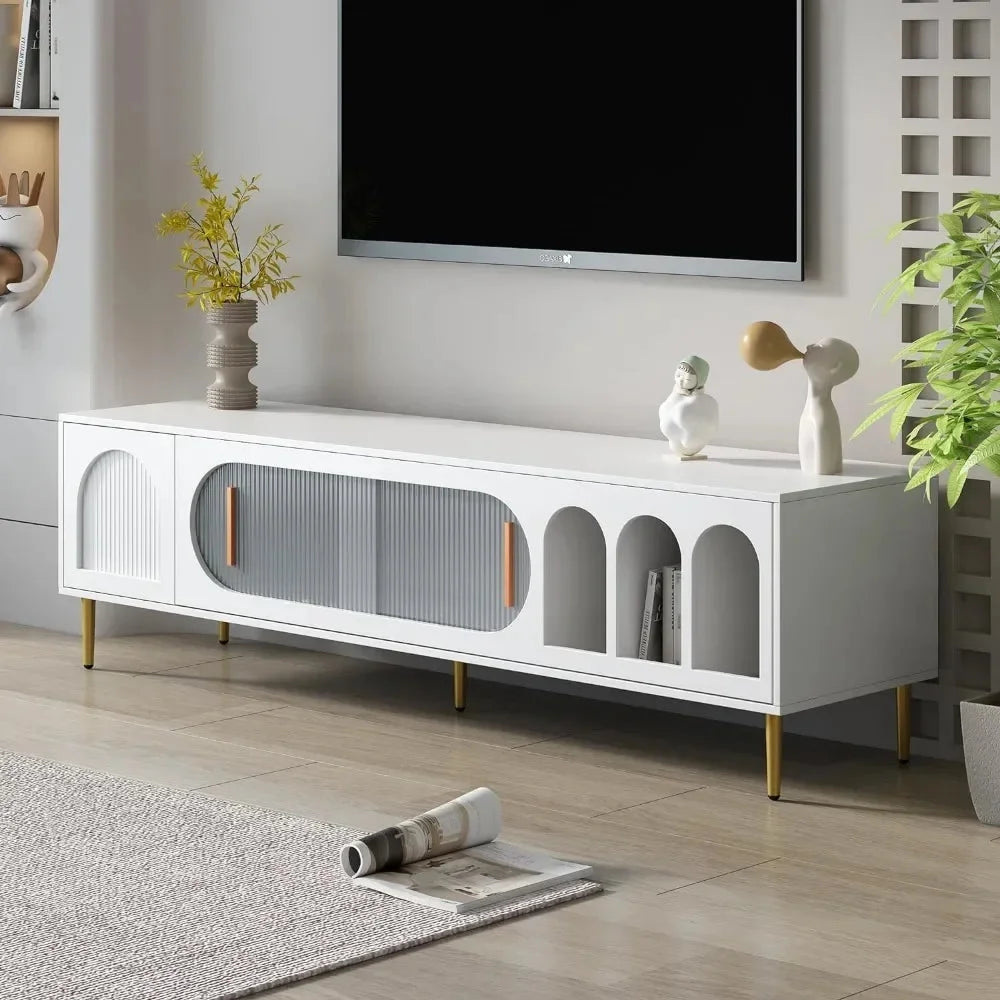 3 Shelves 2 Cupboards TV Stand Cabinet M5198