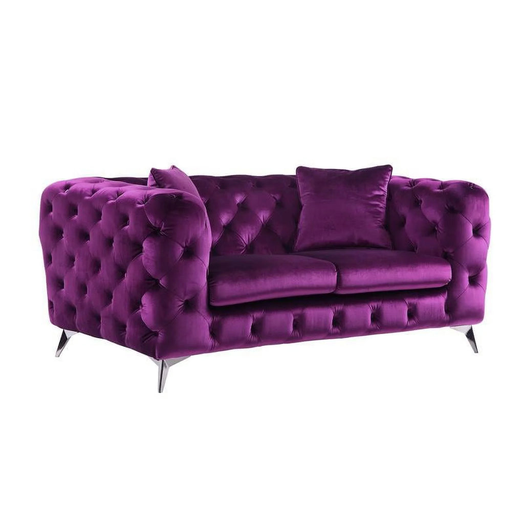 Purple Fabric Loveseat O48801