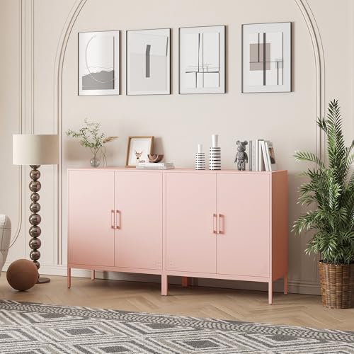 Black Metal Storage Cabinet with Adjustable Shelves F493