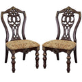 Fabric Upholstered Wooden Side Chair Set of 2 G981
