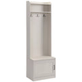 White Hall Tree with Shoe Storage Bench and Coat Rack K374