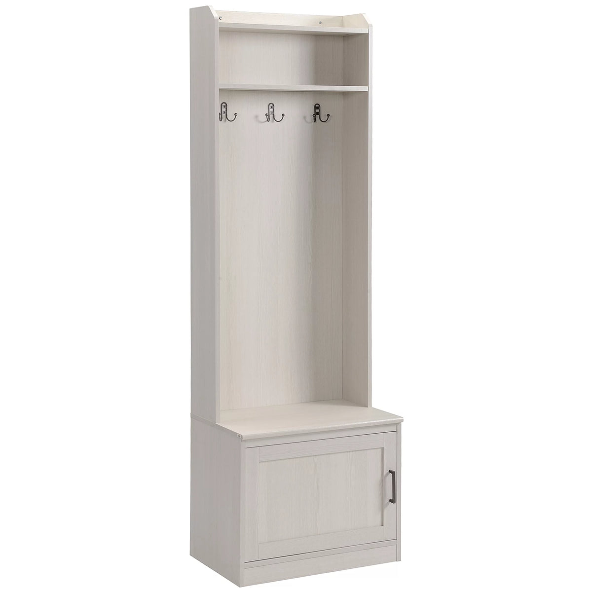 White Hall Tree with Shoe Storage Bench and Coat Rack K374