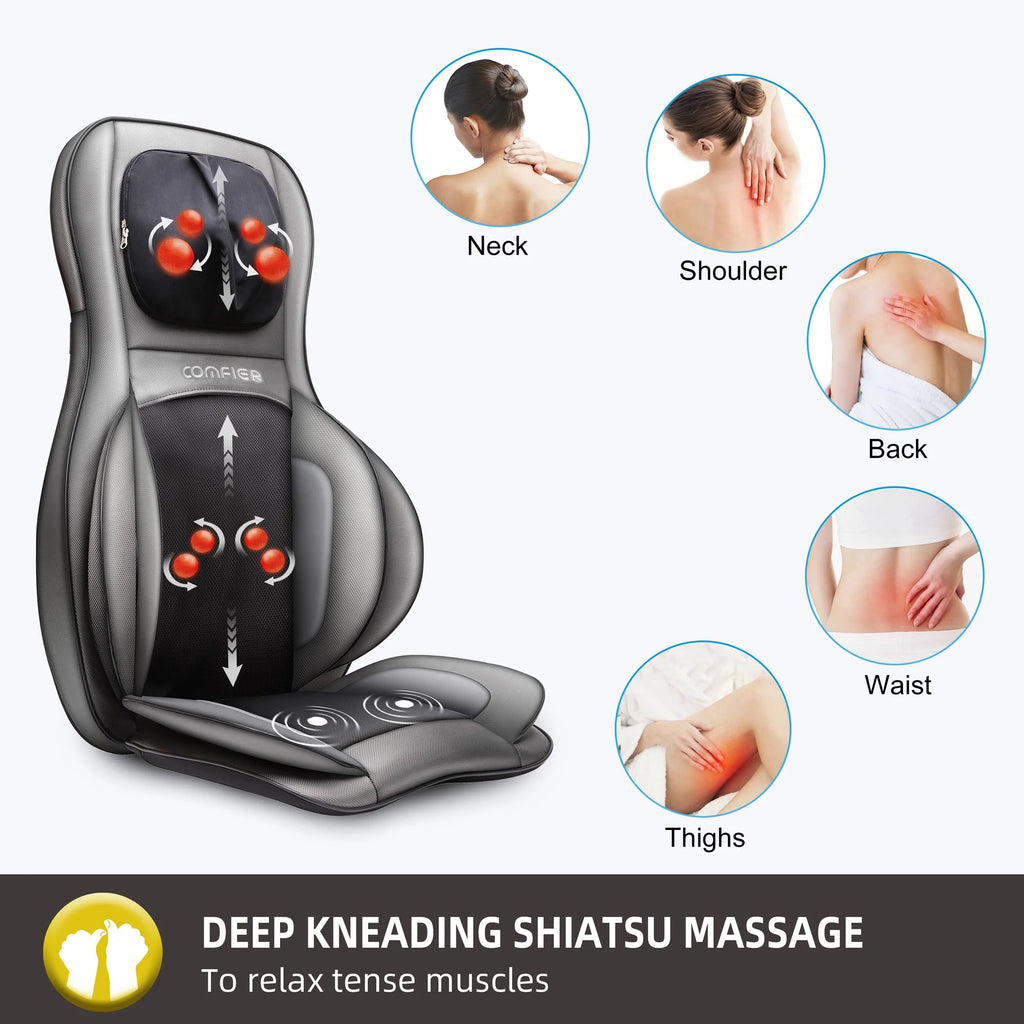 Black Shiatsu Massage Chair Pad C60565