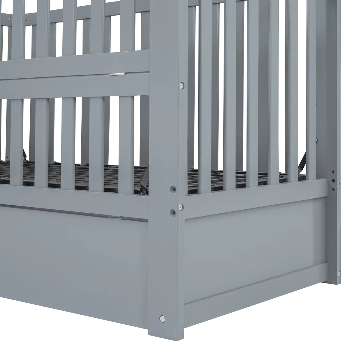 Convertible Crib with Drawer and 3 Adjustable Heights, Gray Q231