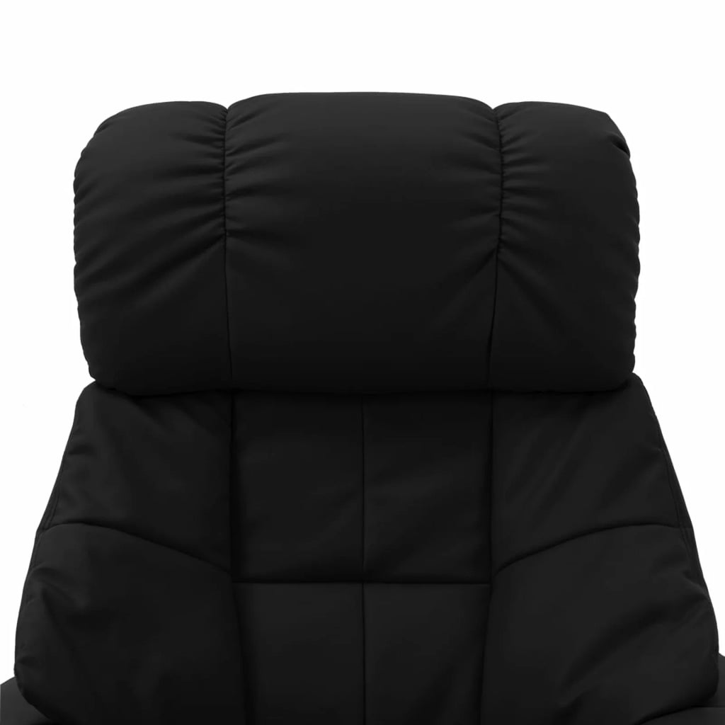 Black Faux Leather Massage Recliner with Ottoman S97131