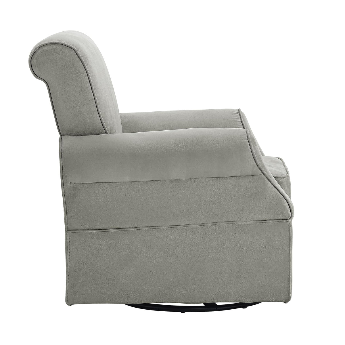 Gray Microfiber Swivel Glider Chair & Ottoman Q150