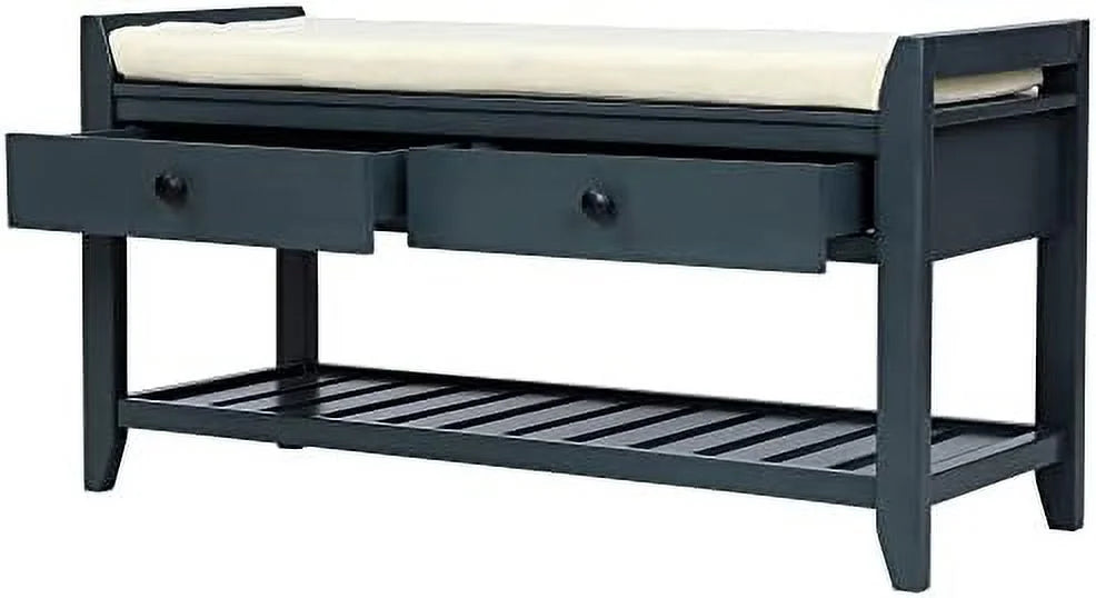 Shoe Rack with Cushioned Seat and Drawers S528