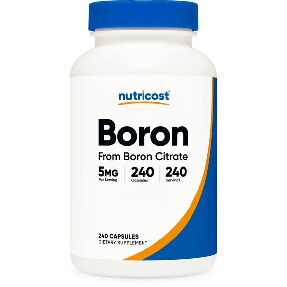 Boron Capsules 5mg 240 Vegetarian Capsules Non-GMO Supplement W93924