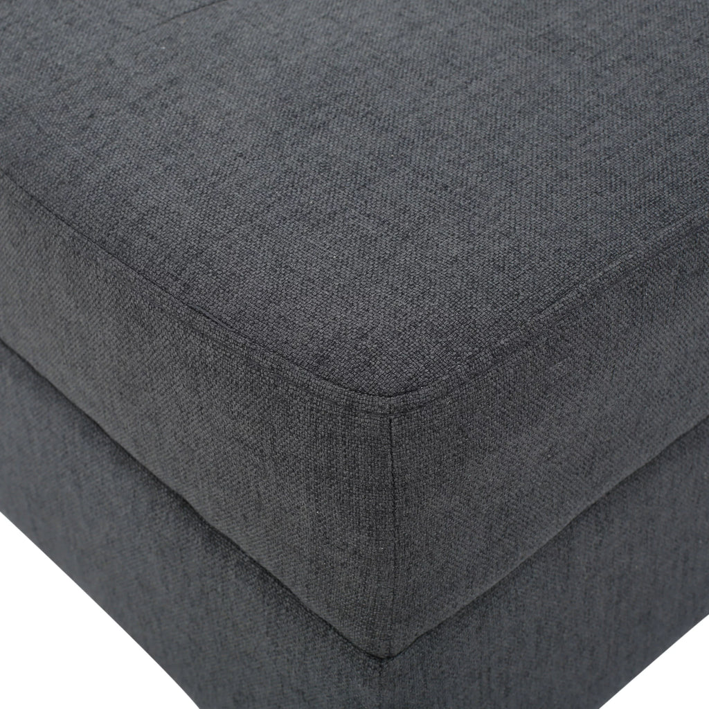 Dark Grey Tufted Fabric Ottoman Q791414