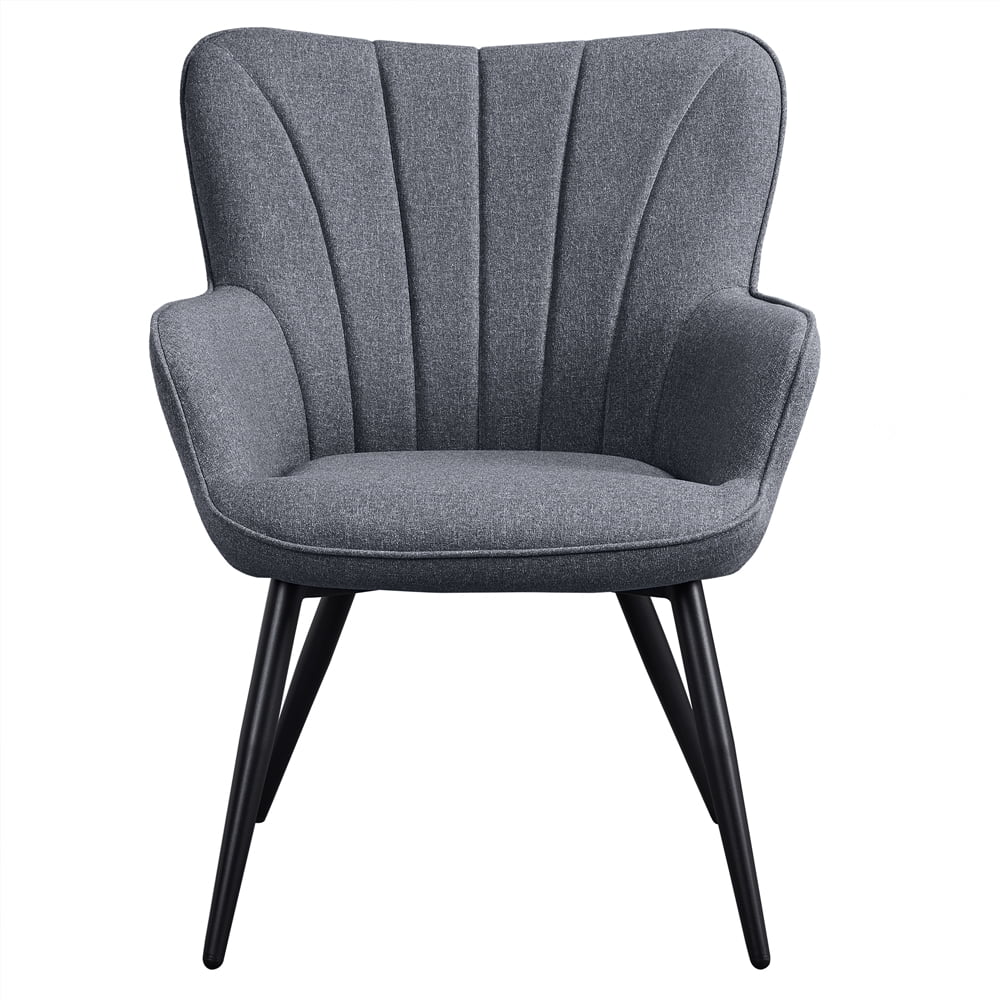 Gray Upholstered Fabric Wingback Armchair O621