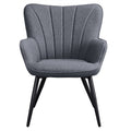 Gray Upholstered Fabric Wingback Armchair O621