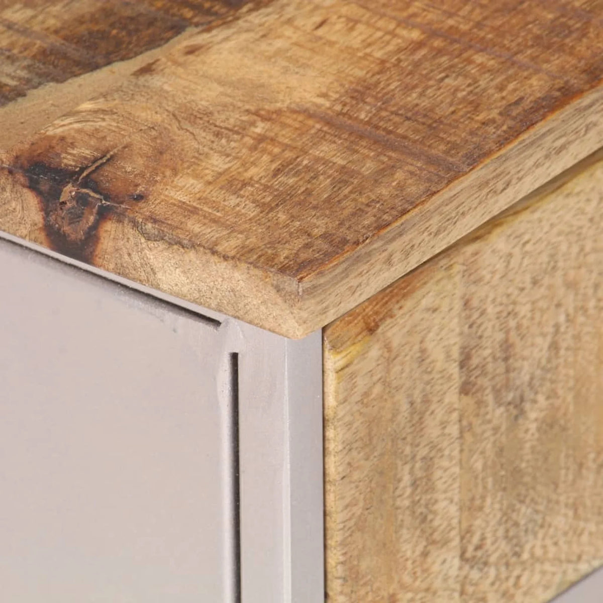 Bedside Cabinet Rough Mango Wood V908752