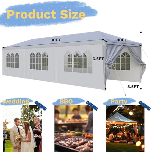 10'x30' Waterproof Party Tent Canopy with Removable Sidewalls W5981