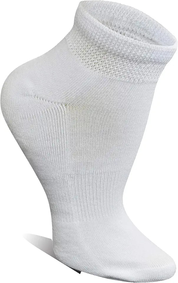 5 Pairs Womens Cotton Diabetic Low Cut Socks with Seamless Toe H979