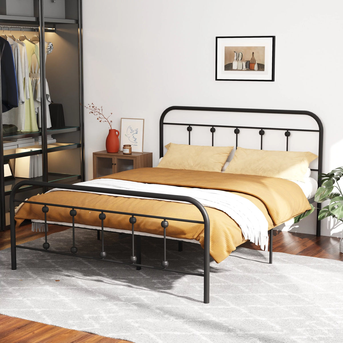 Full/Queen Platform Metal Bed Frame X259327