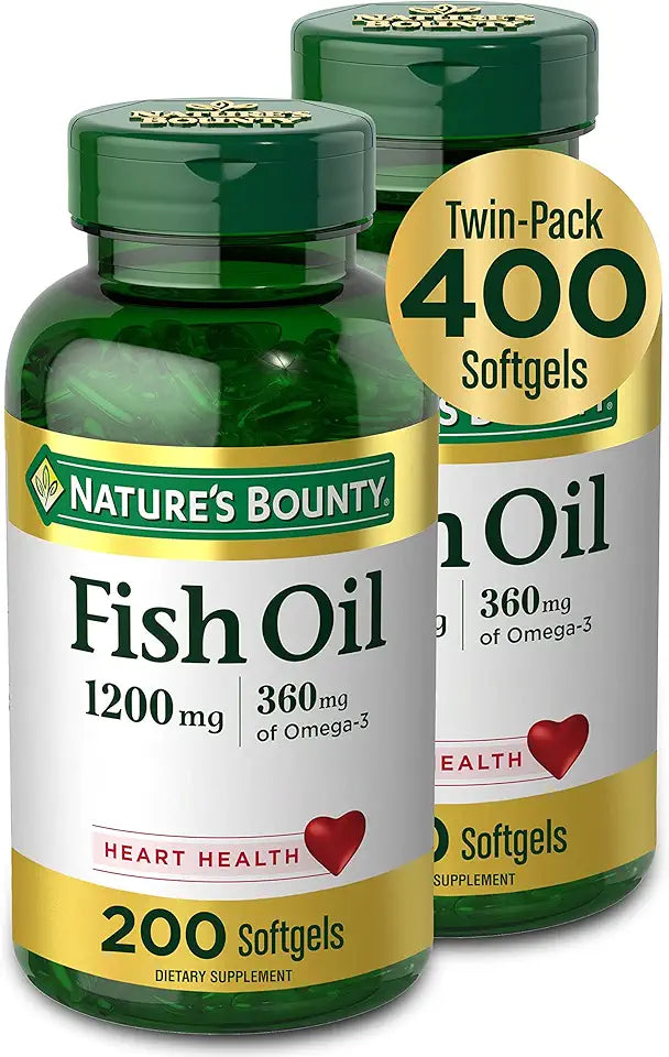 Fish Oil 1200 mg 200 Softgels Pack of 2 J760