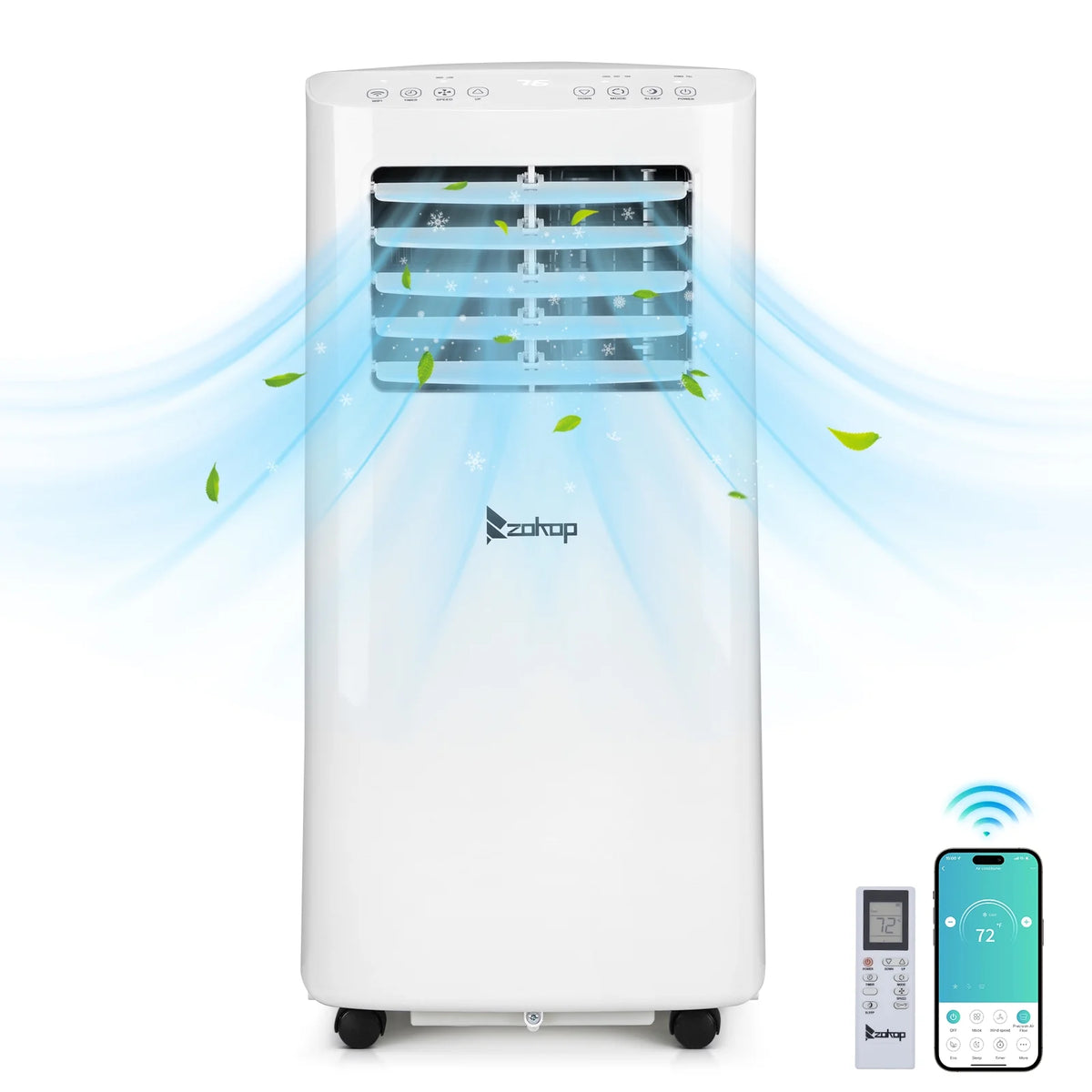 5100 BTU Portable Air Conditioner & Dehumidifier with Remote, White O60883