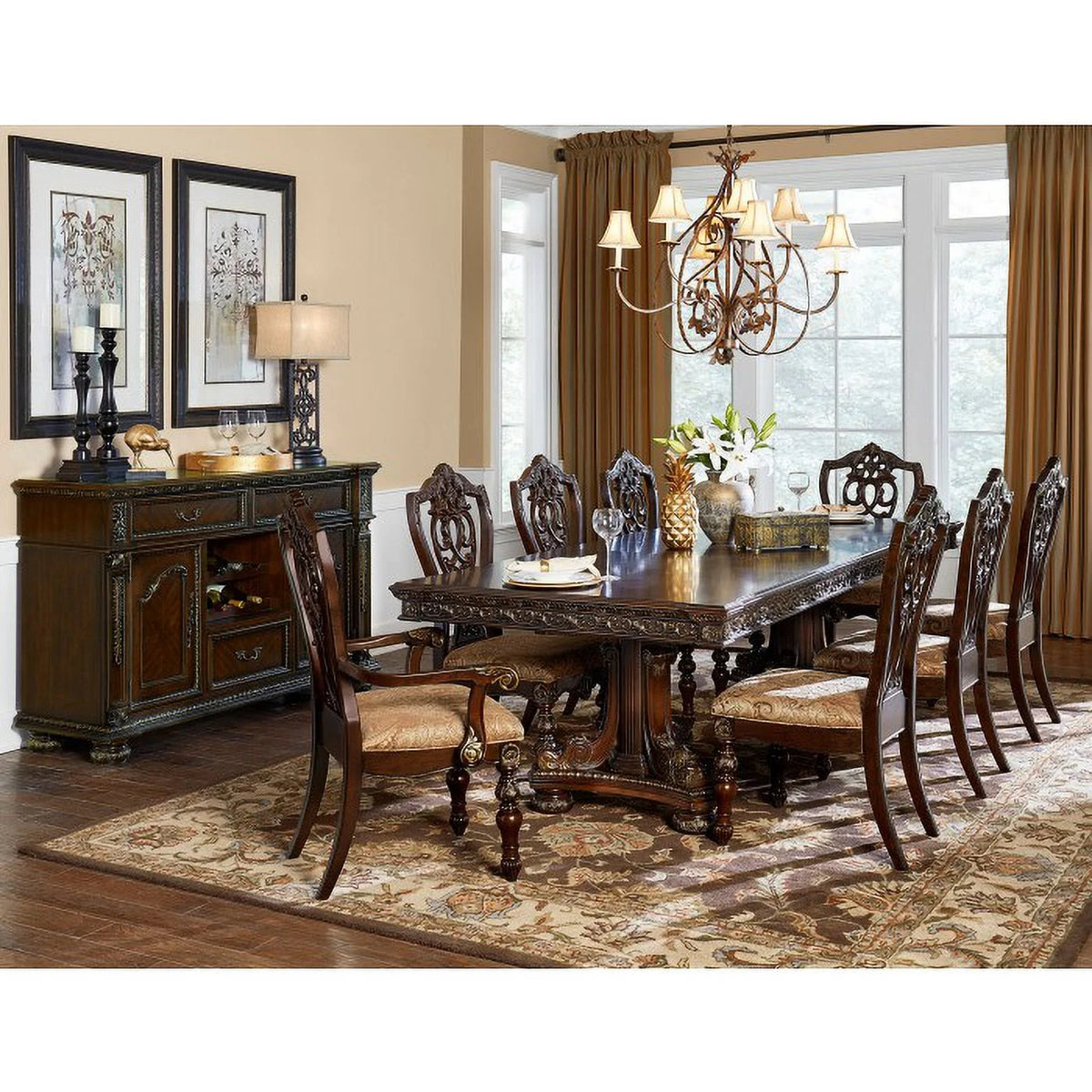 Fabric Upholstered Wooden Side Chair Set of 2 G981