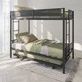 Twin Over Twin Metal Bunk Bed with Trundle and Ladder C8336