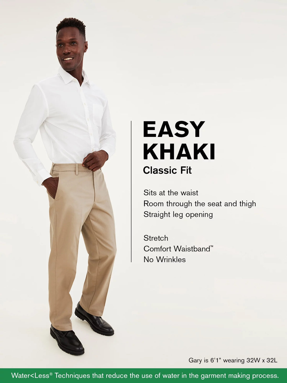 Men's Classic Flat Front Stretch Khaki Pant M52285