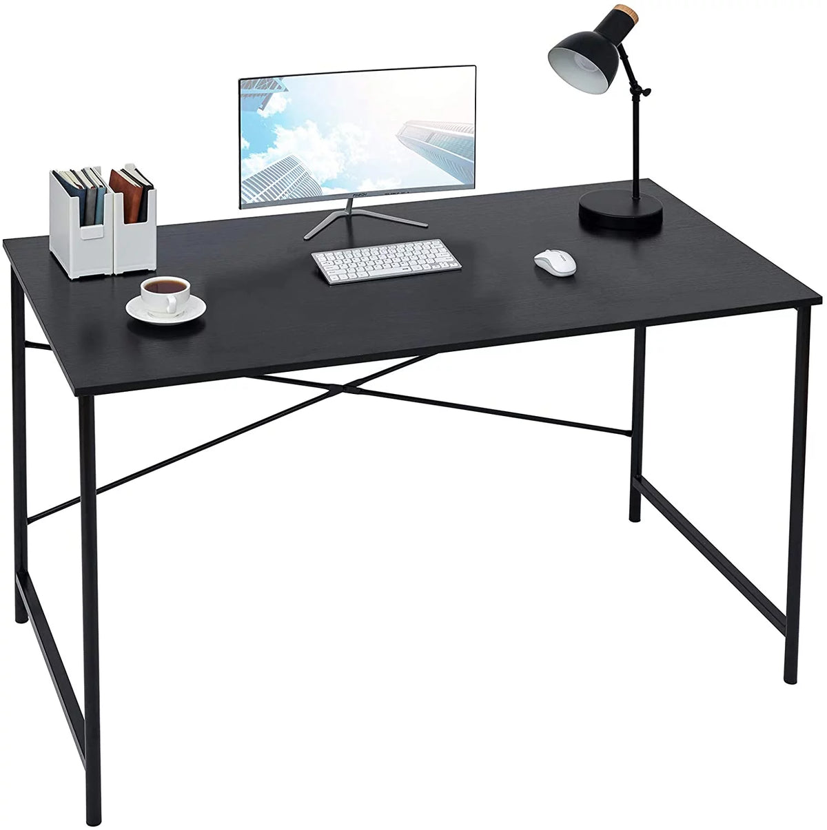 47 inch Black Computer Desk Metal Frame F610850