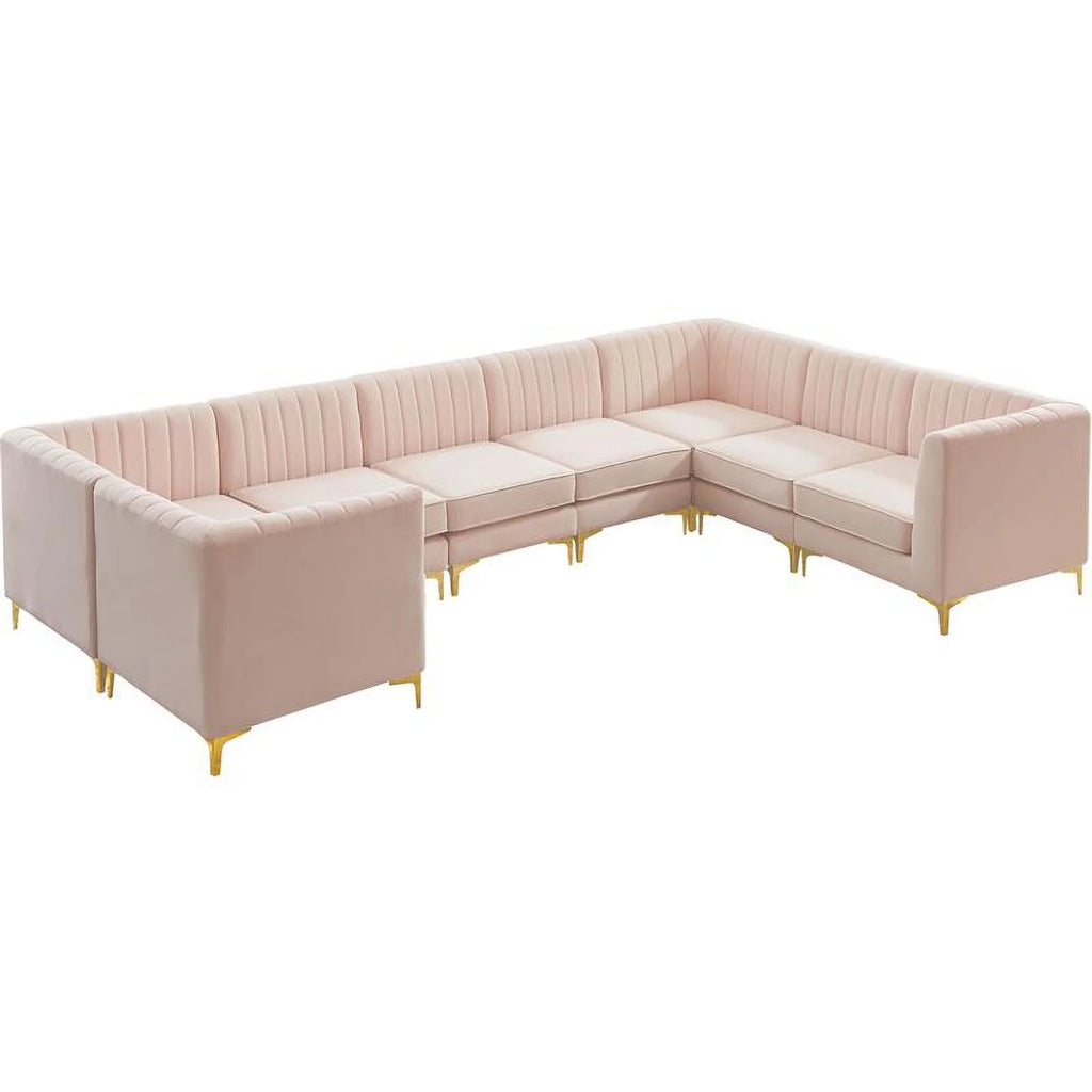 Pink Velvet Modular Sectional G80812