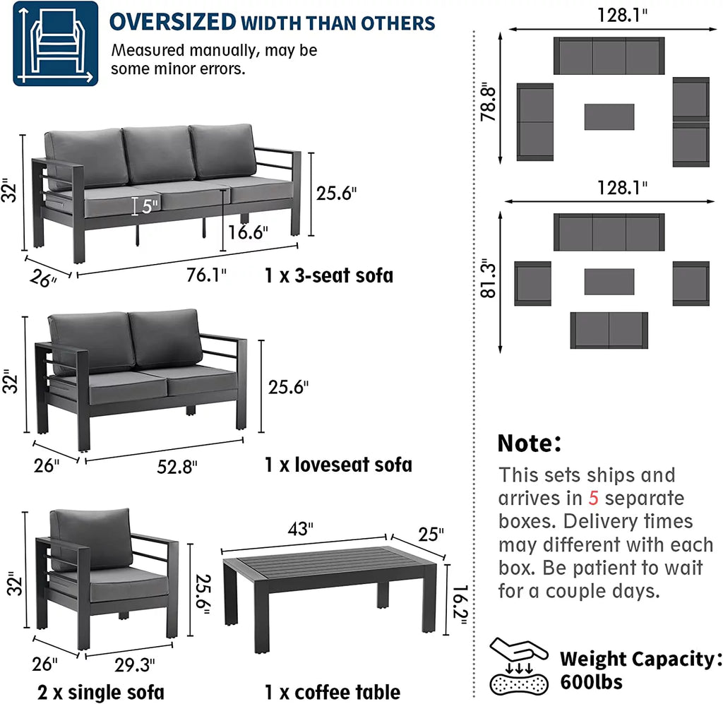 Aluminum Patio Furniture Set P2612