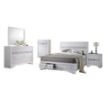 White Wood 5 Piece Bedroom Set with Full Size Platform Bed N807