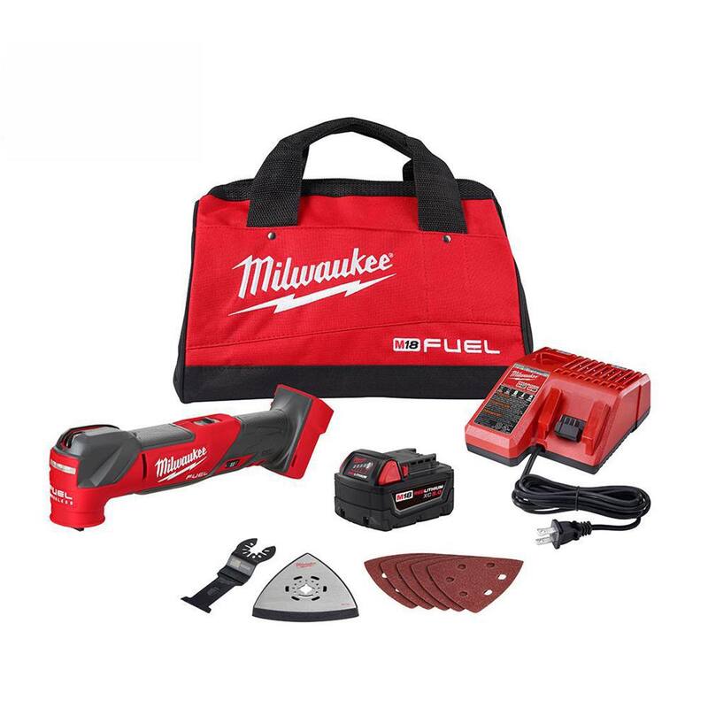 Brushless Oscillating Multi Tool Kit with 5.0 Ah Battery and 8-Piece Blade Kit Y40315