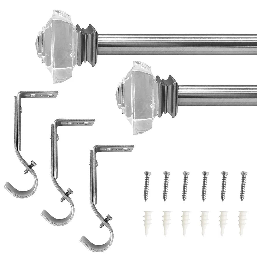 1" Curtain Rod Set Brushed Nickel 72"-144" S742