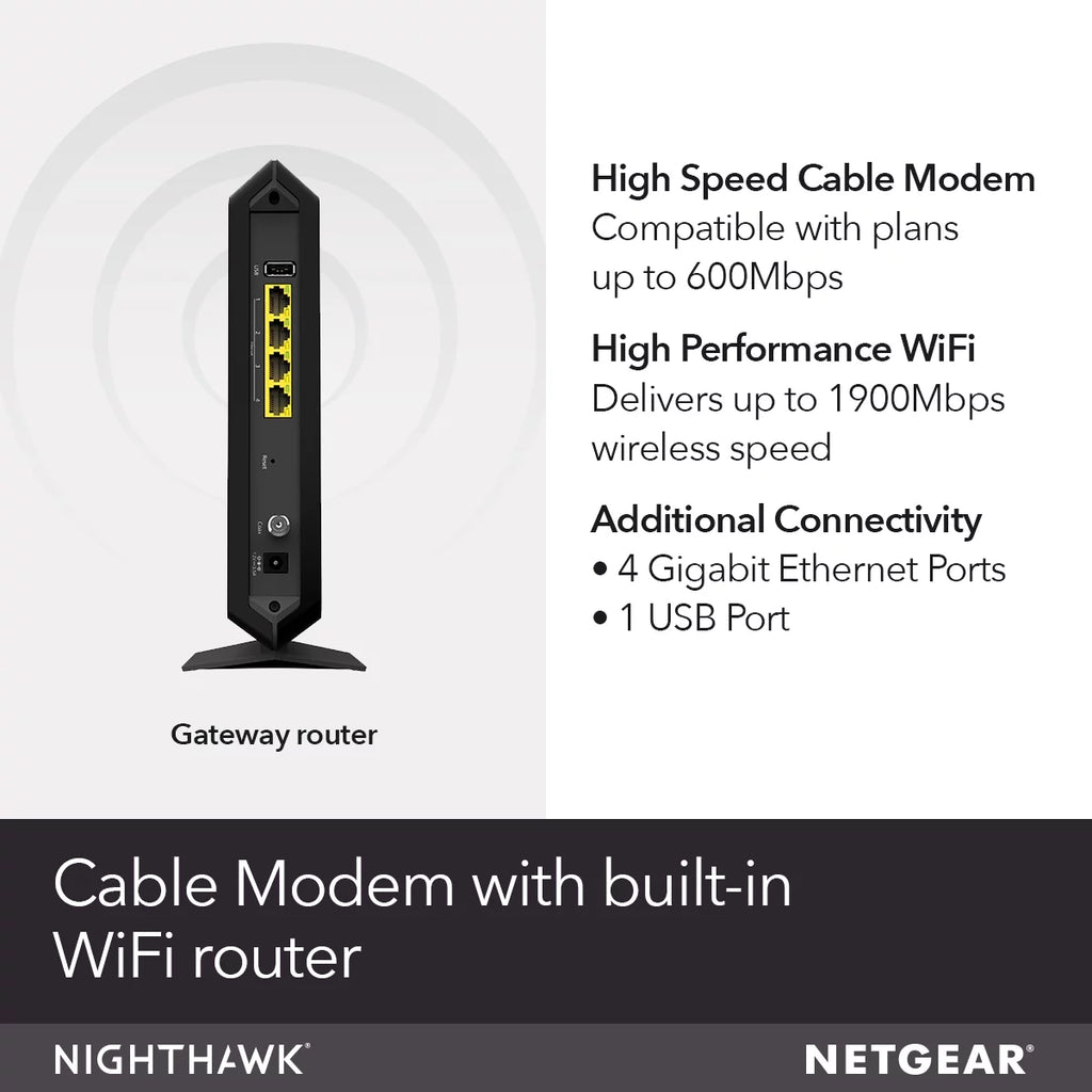 AC1900 DOCSIS 3.0 Cable Modem + WiFi Router K44598