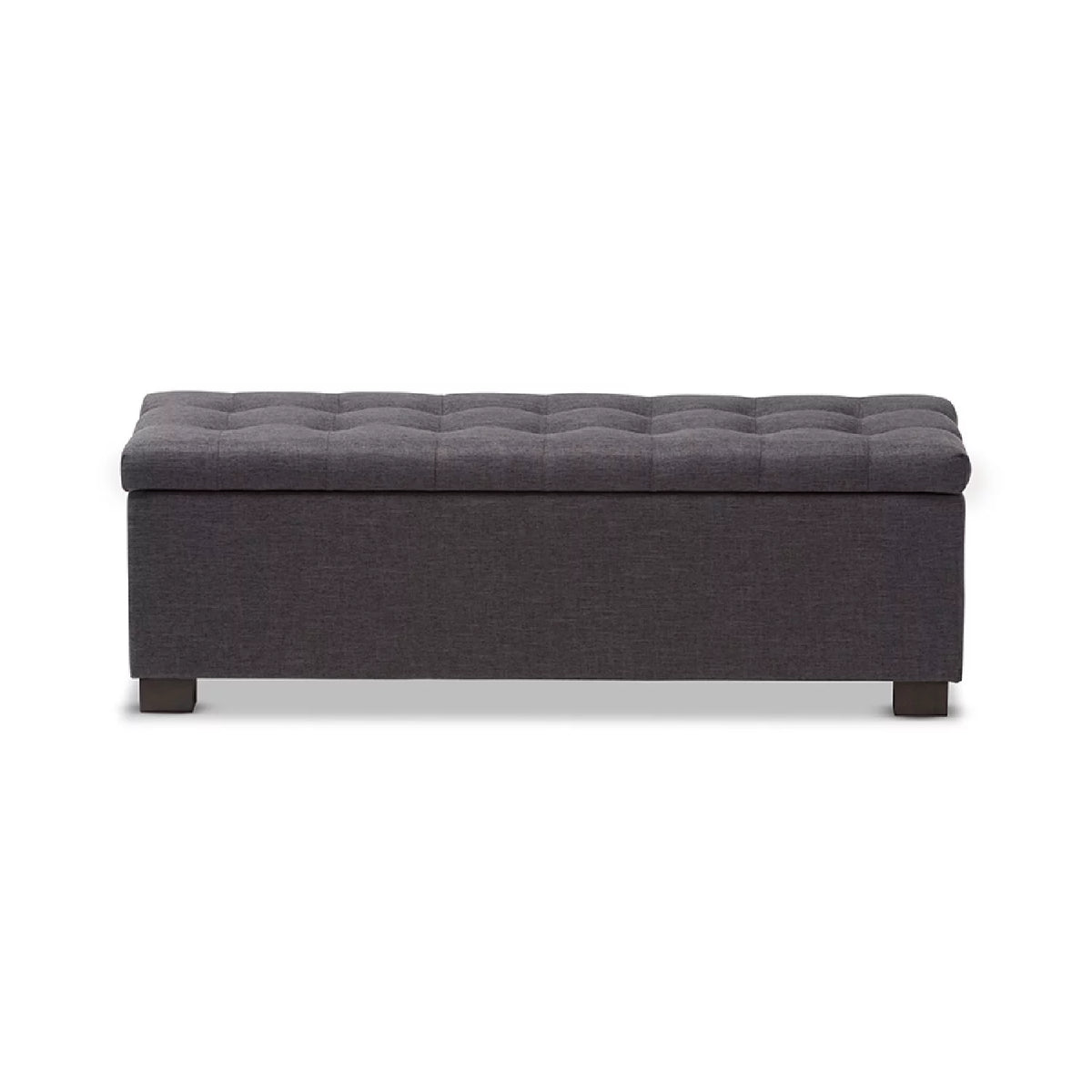 Dark Grey Fabric Storage Ottoman Bench N44526
