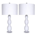 White Mercury Glass Table Lamp Set of 2 X3593