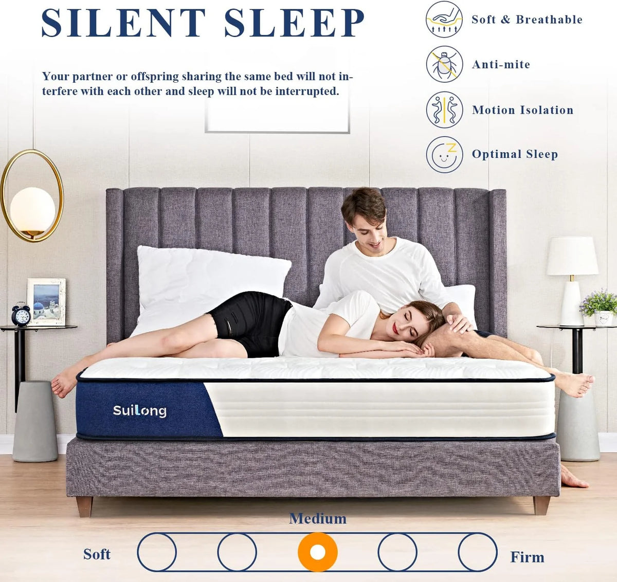 10 Inch King Size Memory Foam Innerspring Mattress Y960374
