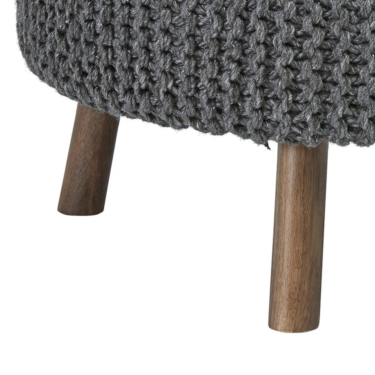 Oversized Hand Knitted Fabric Accent Ottoman V23837