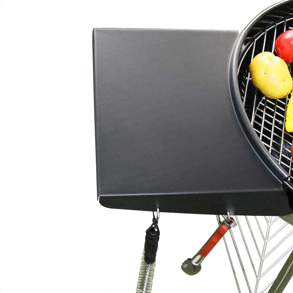 Black Powder Coated Steel Grill Table Shelf W22969