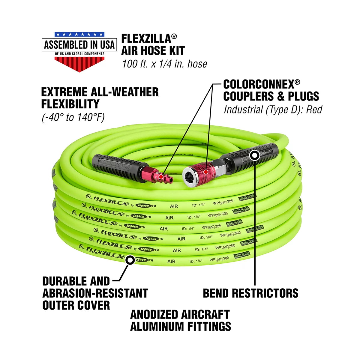1/4" x 100' Air Hose Kit O22509