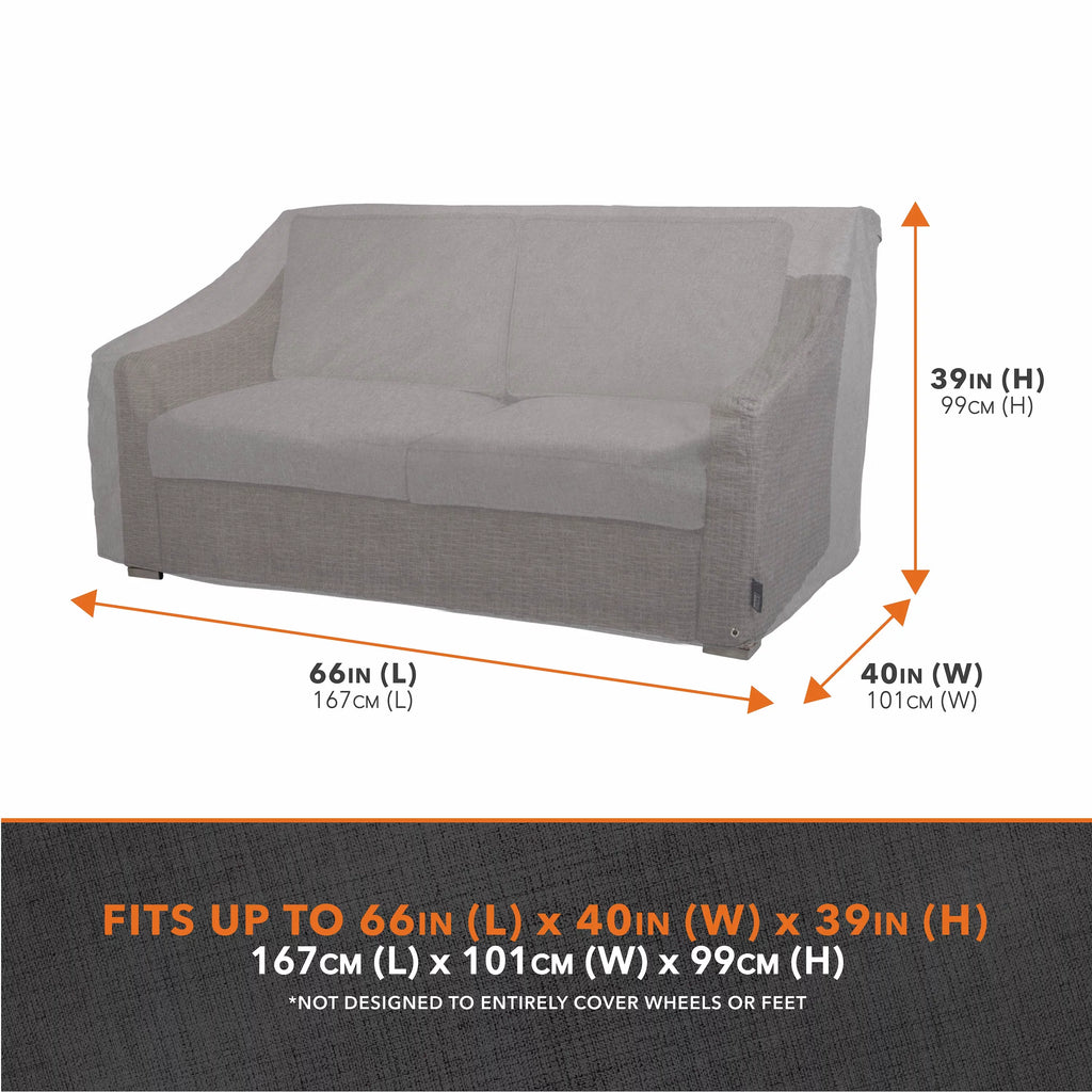 Patio Loveseat Cover, Waterproof, 66"L x 40"W x 39"H, 2-Pack, Granite Gray L9805