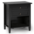 Black Solid Wood Bedside Table T482