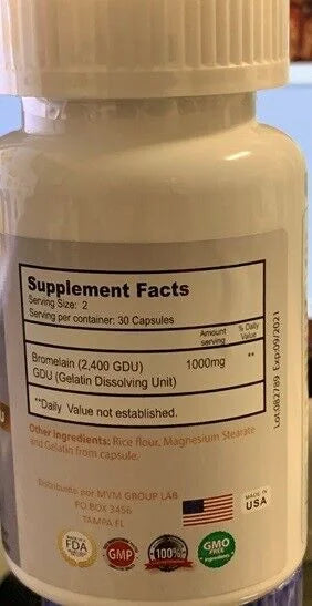 Bromelain 1000 mg 60 Caps K5141