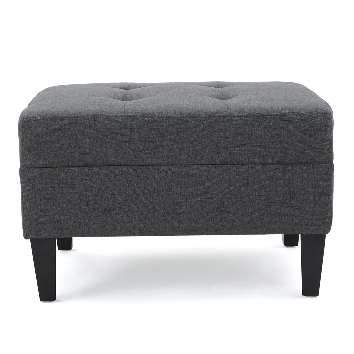 Dark Grey Tufted Fabric Ottoman Q791414