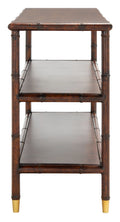 Dark Brown Gold Wood Console Table with Shelf C402823