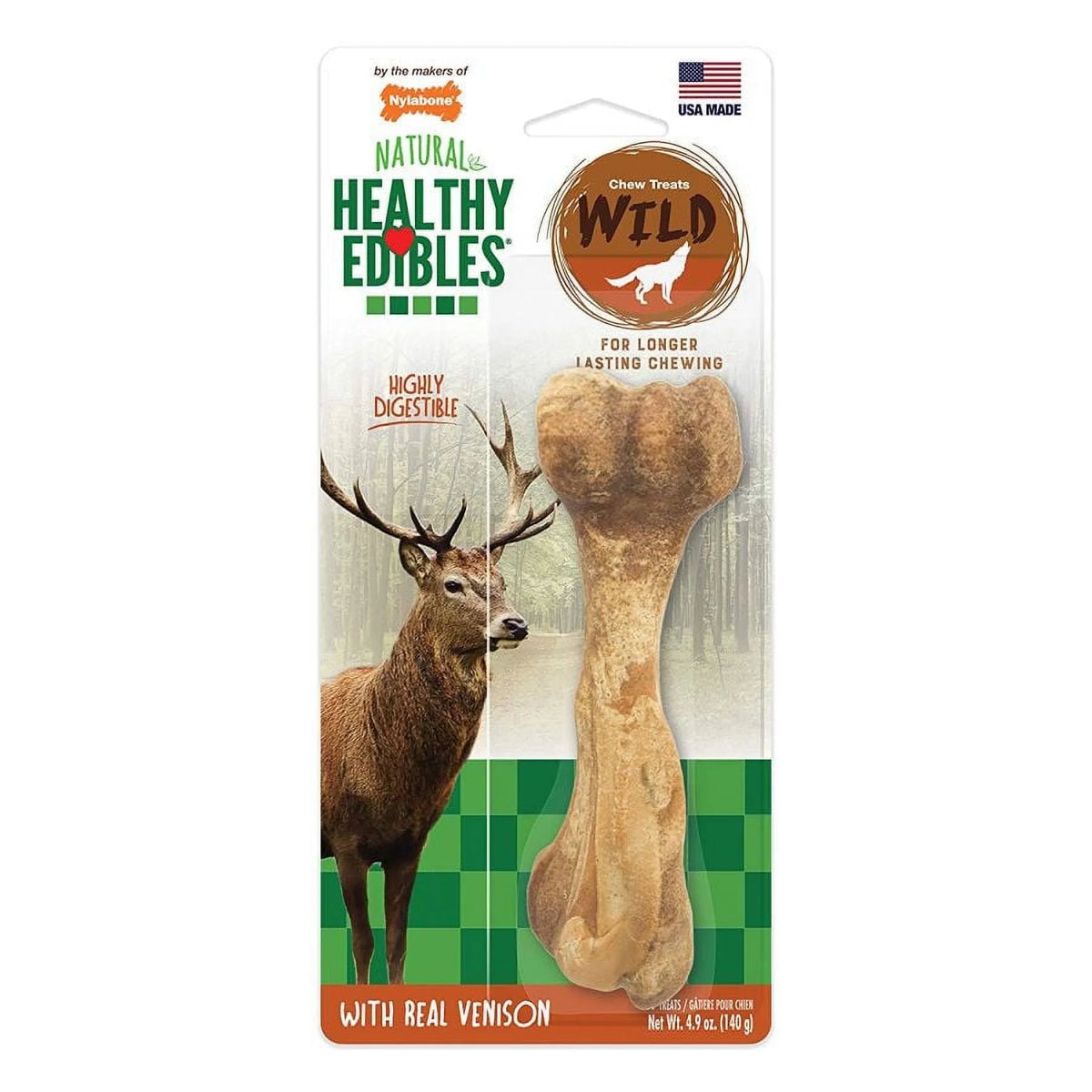 Healthy Edibles Wild Chew Bone Venison Large 1 Pack O372