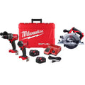 18-V Lithium-Ion Brushless Cordless Hammer Drill and Impact Driver Combo Kit with Circular Saw I268